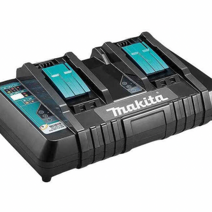 Caricabatterie rapido doppia porta Makita DC18RD per batterie Li-Ion 14,4-18V LXT