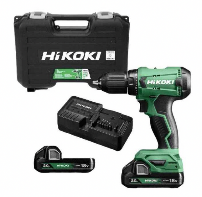 Trapano avvitatore a batteria HiKOKI DS18DA 18V 50 Nm – Kit con 2 batterie 2,0 Ah e valigetta