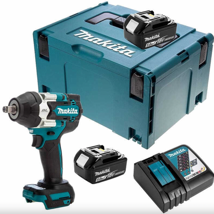 Avvitatore a impulsi Makita DTW700 18V LXT 700 Nm 1/2" – Kit con 2 batterie 5,0 Ah e valigetta MAKPAC