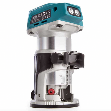Fresatrice a bordo Makita DRT50ZJX3 18V LXT Brushless – Solo corpo con 4 basi e accessori in valigetta Makpac (senza batteria e caricabatterie)